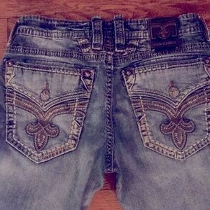 ROCK REVIVAL SZ 34 KORT WRIGHT MENS. JEANS